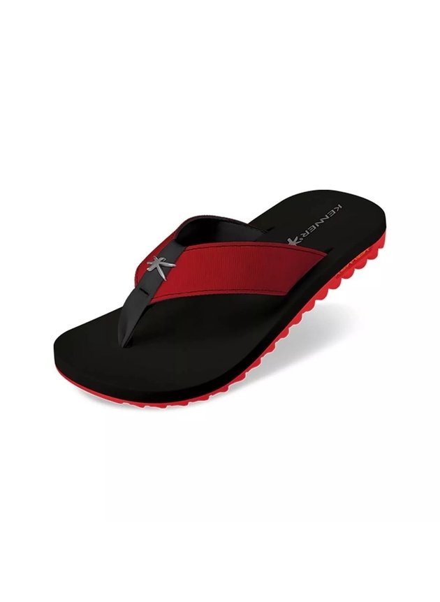 chinelo kenner kivah masculino preto vermelho hyped 91 3