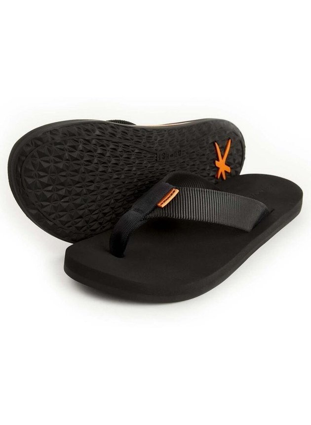 chinelo kenner legend premium unissex preto laranja 2