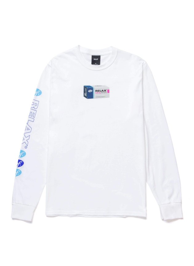 camiseta manga longa huf relax branco hyped 91