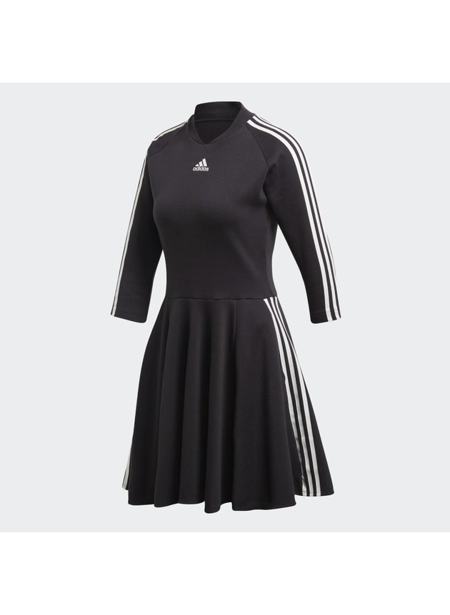 vestido feminino adidas 3 stripes preto branco hyped 91