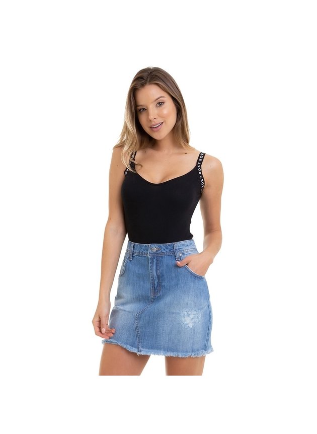 saia jeans fly roxy feminina