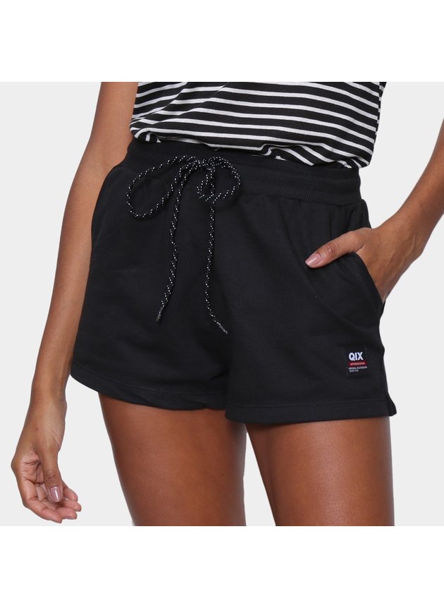 short moletom feminino qix missy preto