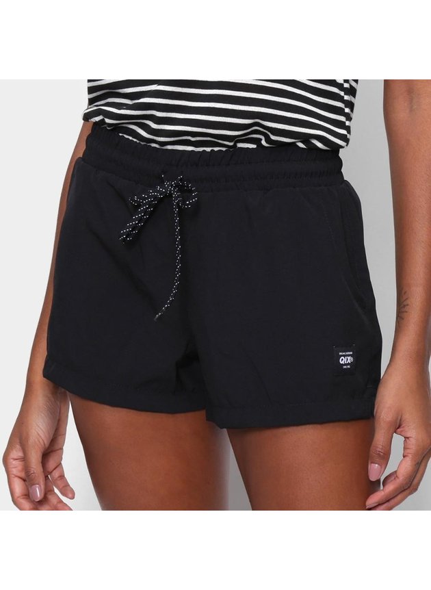 shorts qix feminino de tactel elastic preto
