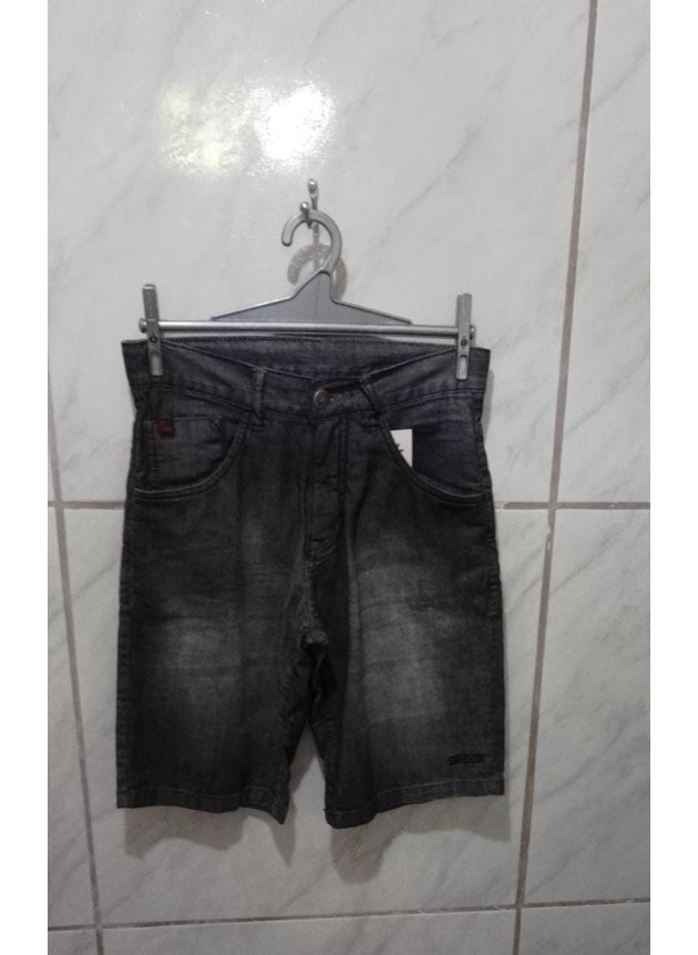 Bermuda Infantil Okdok Jeans cinza Escuro