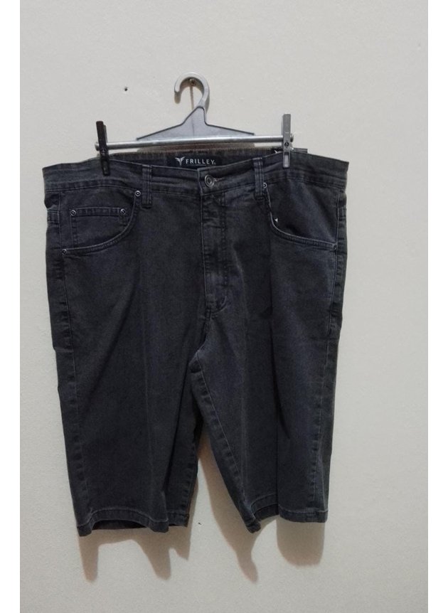 bermuda masculina jeans frilley cinza escuro