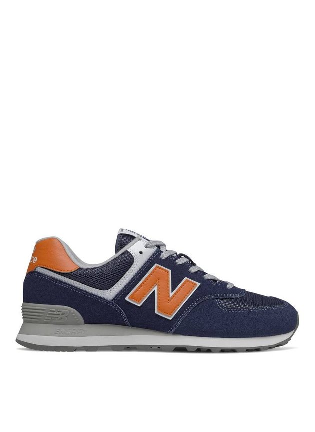 tnis new balance 574 azul amarelo   hyped 91