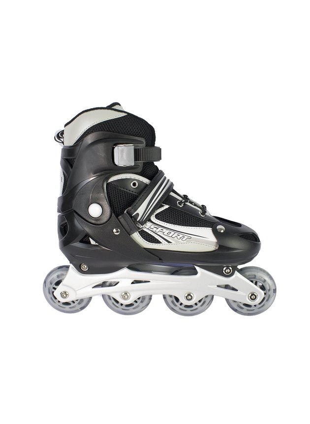 patins roller hyper sports ajustavel preto cinza