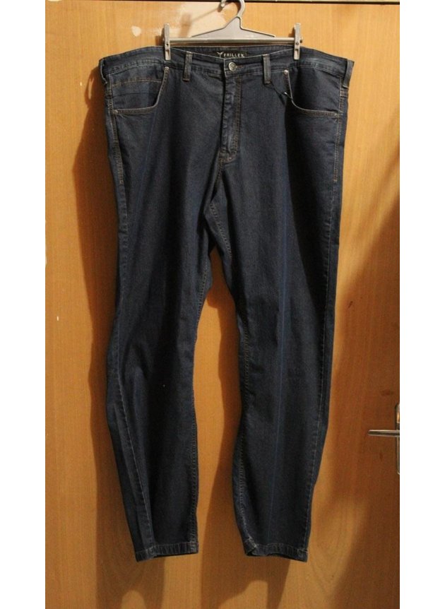Cala Frilley Jeans Regular Masculina Plus Size 56 azul escuro