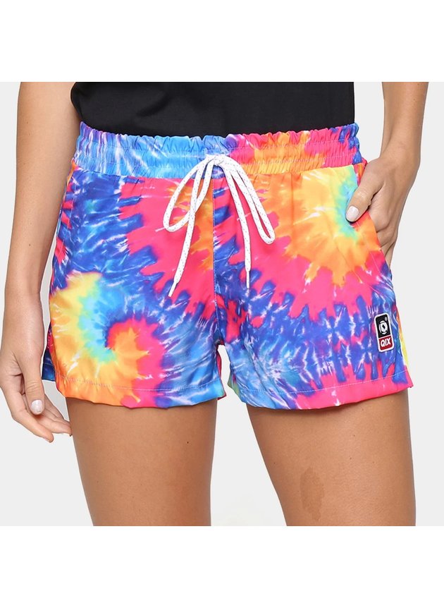 shorts qix missy skate feminino de tactel tie dye hyped 91 4