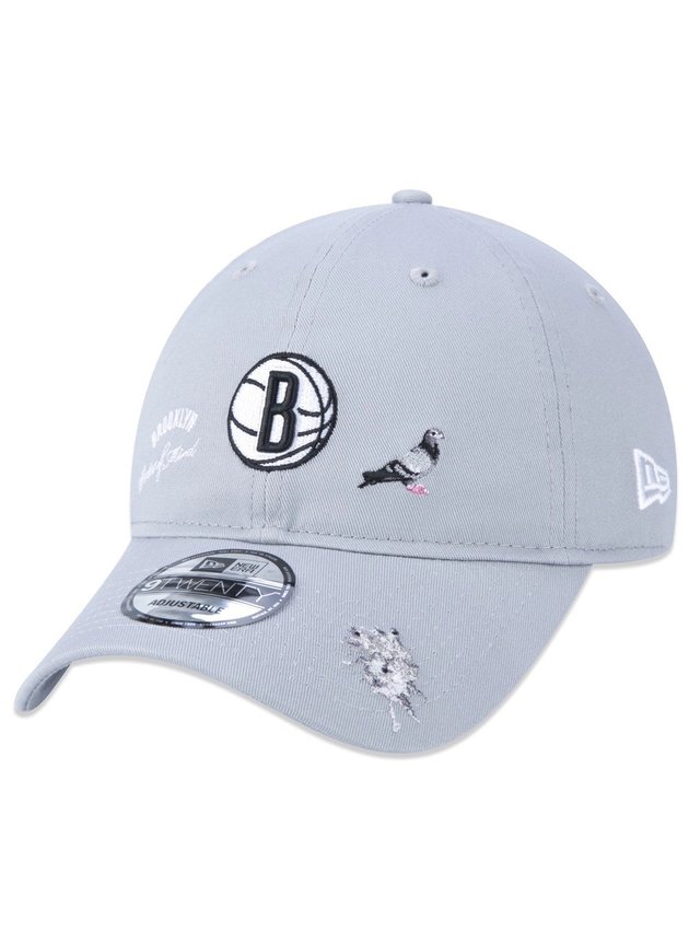 bone new era 920 x staple x brooklyn nets nba aba curva cinza hyped 91