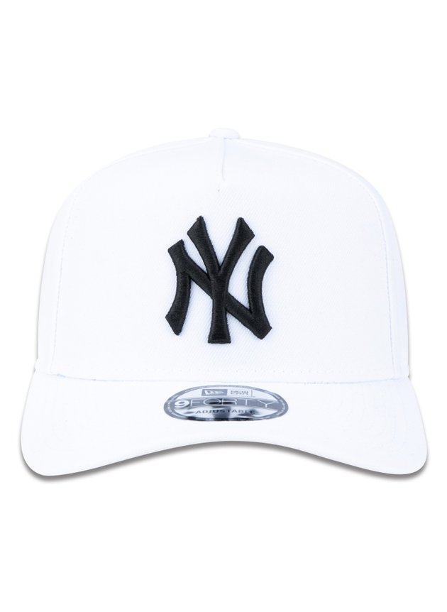bone new era new york yankees 9forty a frame aba curva snapback branco preto hyped 91 6