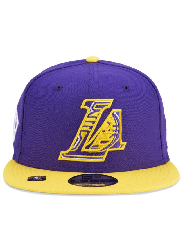 bone new era 9fifity lakers nba authentic draft series roxo amarelo hyped 91 2