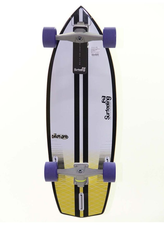 Skate Simulador De Surf Surfeeling The Diamond   Branco Amarelo   hyped 91