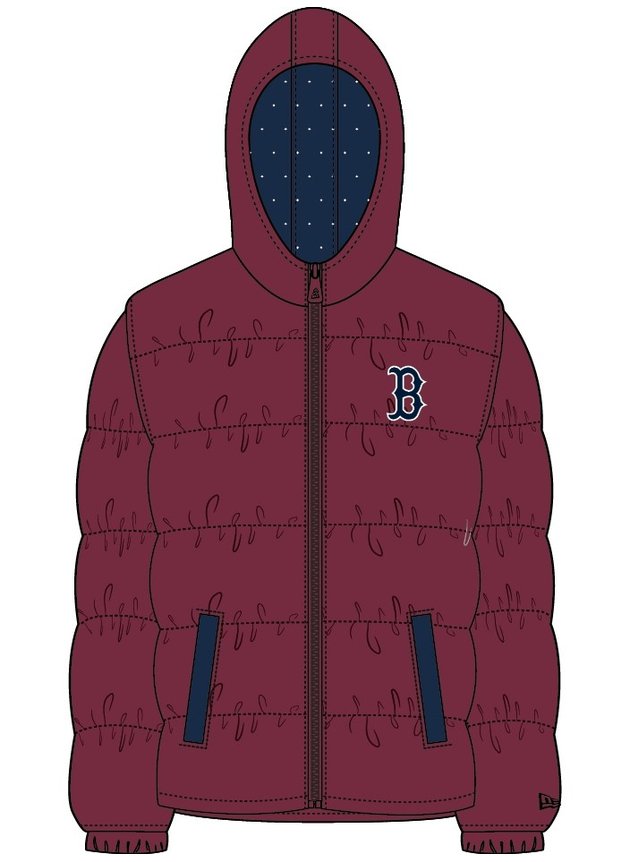 Jaqueta Bombojaco Puffer New Era Boston Red Sox MLB Modern Classic   Vermelho Escuro  hyped 91
