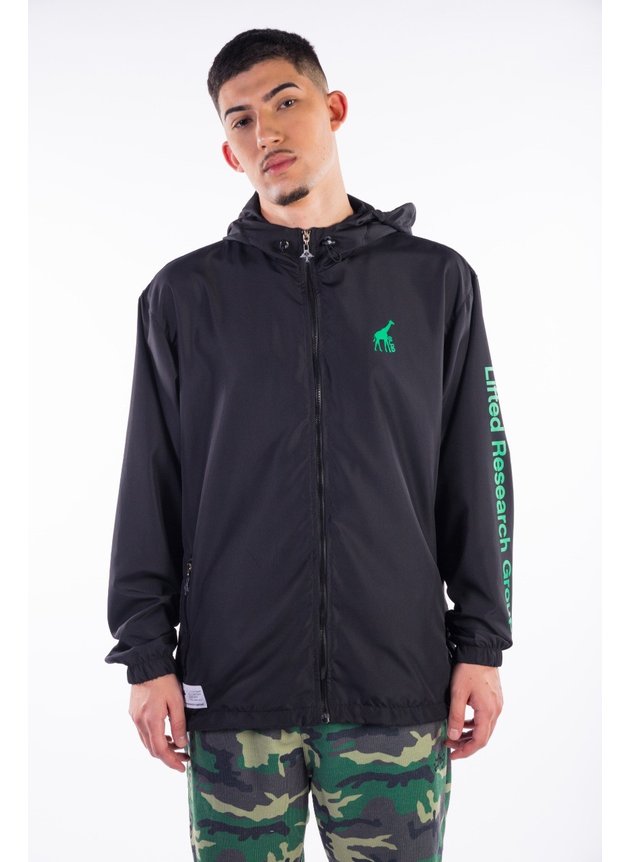 jaqueta corta vento lrg skate plus size giraffe lifted masculino preto verde hyped 91 3