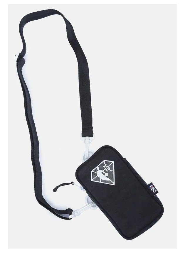 bolsa shoulder bag de tactel nba 75 years edition unissex preto hyped 91