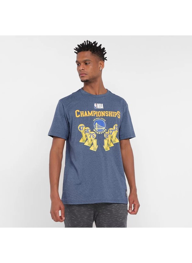 camiseta nba golden state warriors masculina azul hyped 91