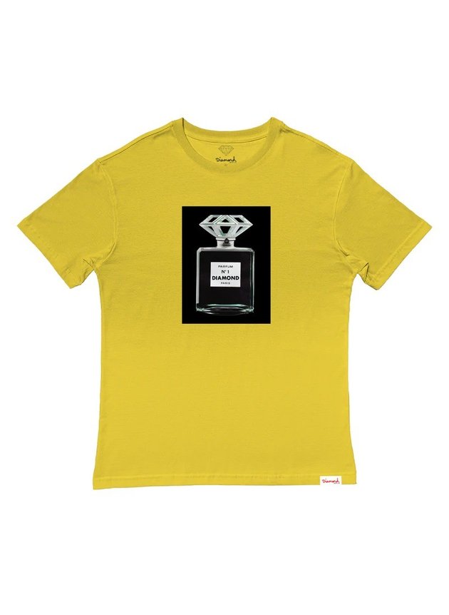 Camiseta amarela Diamond supply Parfum Tee Masculina   hyped 91