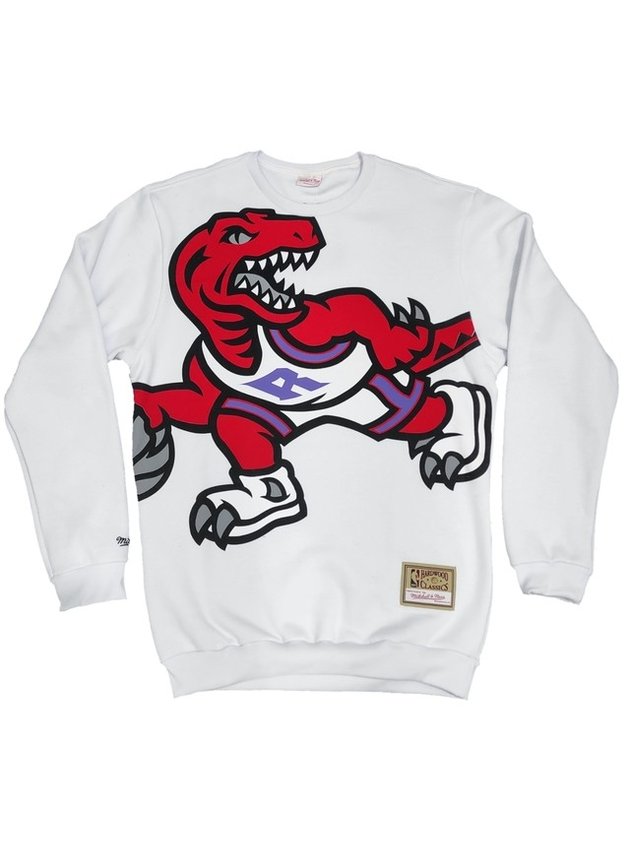 moletom careca mitchell ness nba toronto raptors branco hyped 91