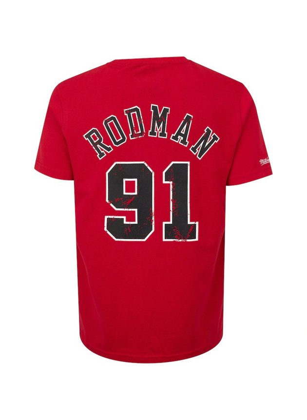 camiseta mitchell ness nba chicago bulls rodman 91 vermelho hyped 91 4