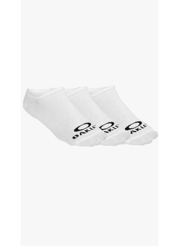 Meia Oakley Soquete No Show 3 Pares   Branco Preto   hyped 91