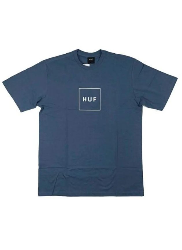 Camiseta HUF Essentials Box Logo Masculina   Azul Marinho   hyped 91