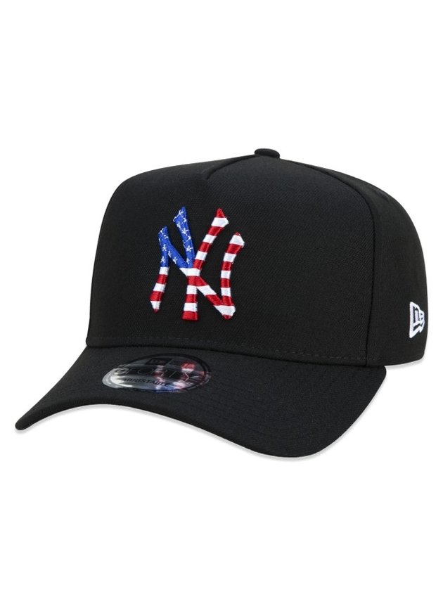 bone de beisebol new era mlb new york yankees usa 9forty snapback aba curva azul marinho hyped 91