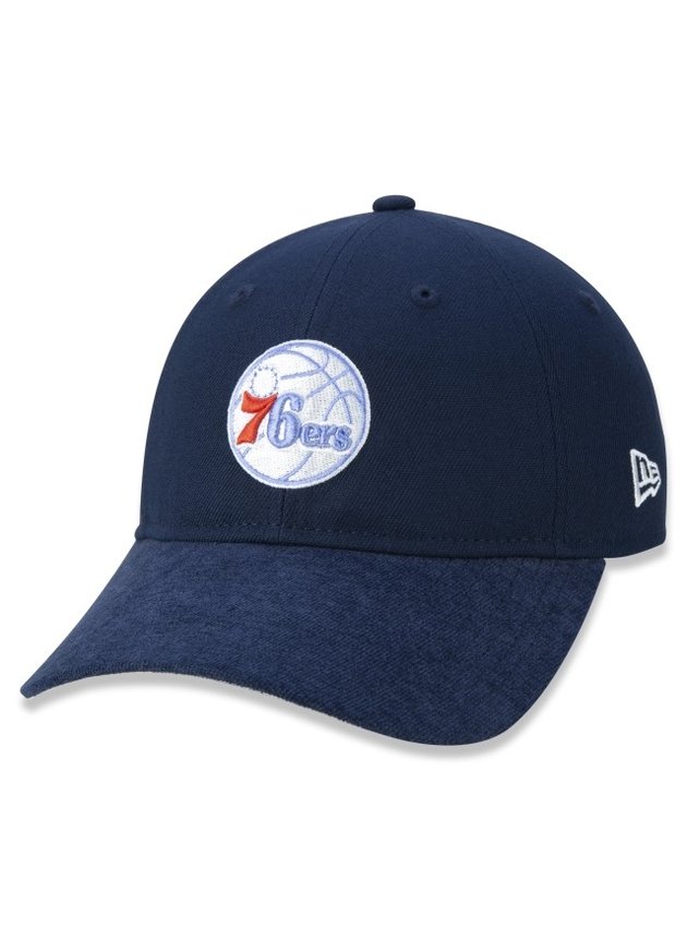 bone basquete new era nba philadelphia 76ers 9twenty strapback aba curva modern classic azul marinho hyped 91