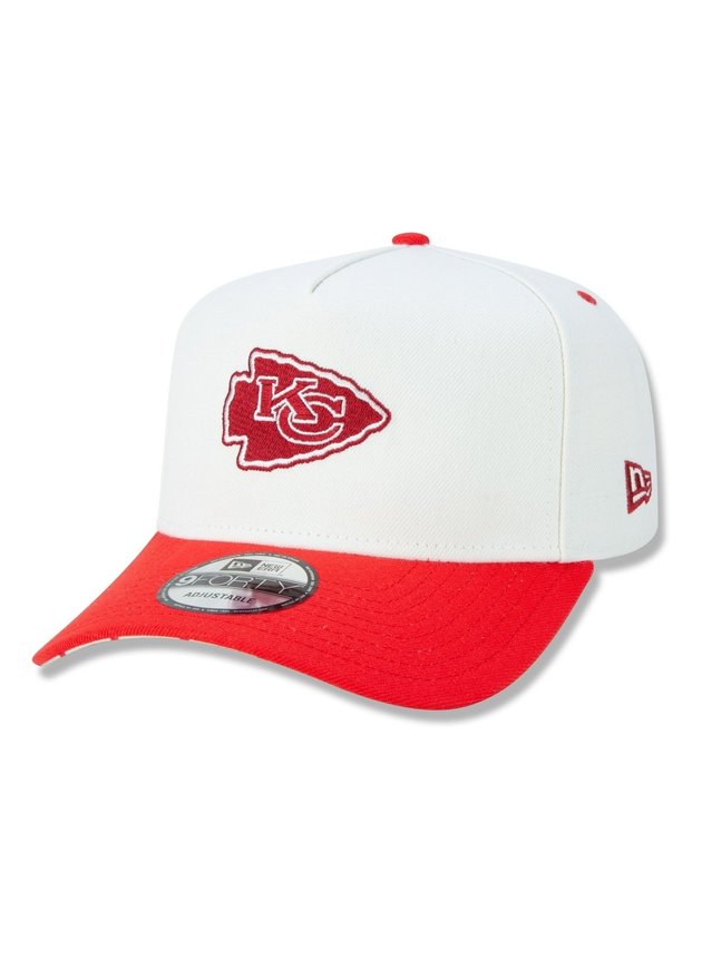 bone new era nfl kansas city chiefs 9forty snapback aba curva soccer style off white vermelho hyped 91