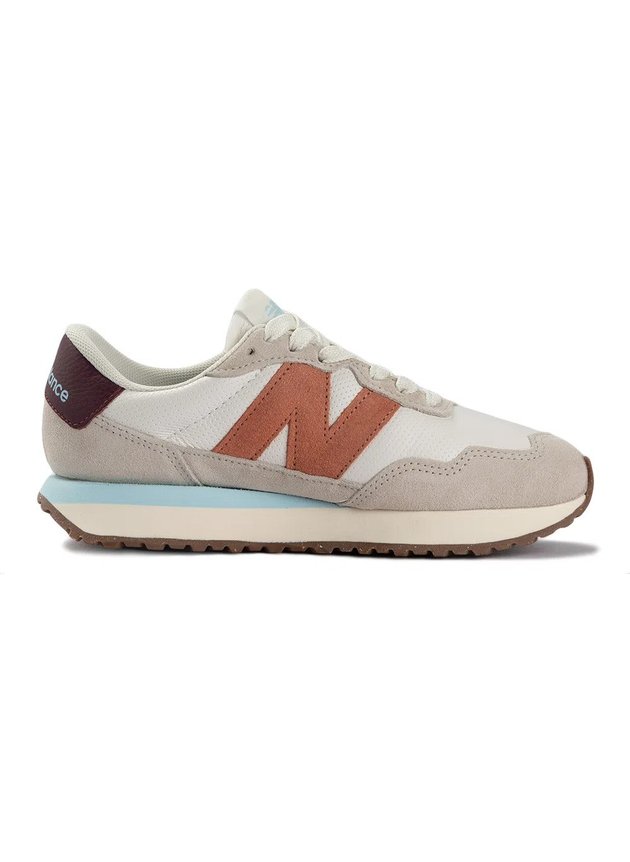tenis new balance 237 feminino bege azul hyped 91 2