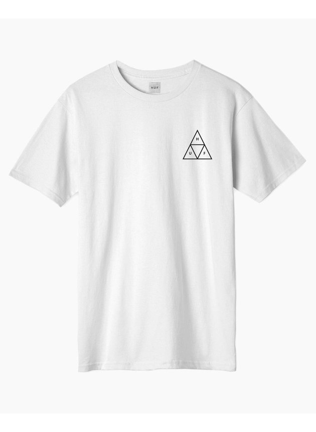 camiseta huf branca essentials triple triangle masculina plus size hyped 91 2