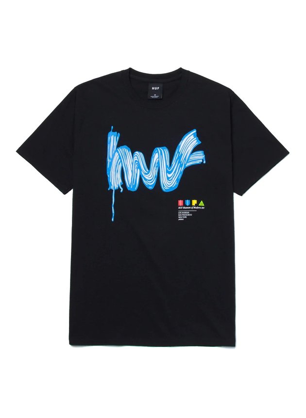 camiseta huf skatista stroke of genius masculino preto hyped 91 5