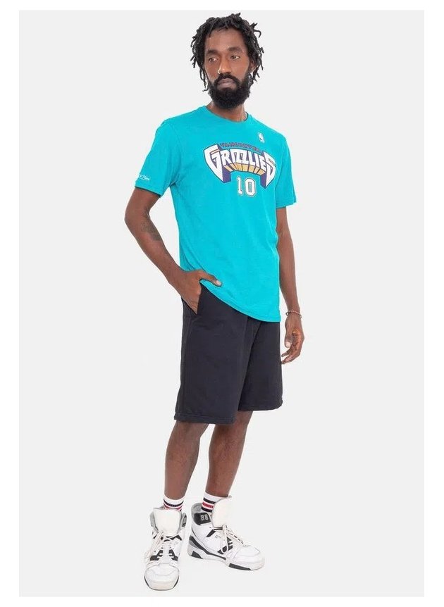 amiseta mitchell ness nba vancouver grizzlies mike bibby 10 verde teal hyped 91 4