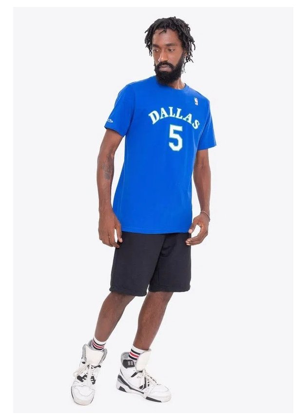 camiseta mitchell ness nba dallas mavericks jason kidd 5 azul hyped 91