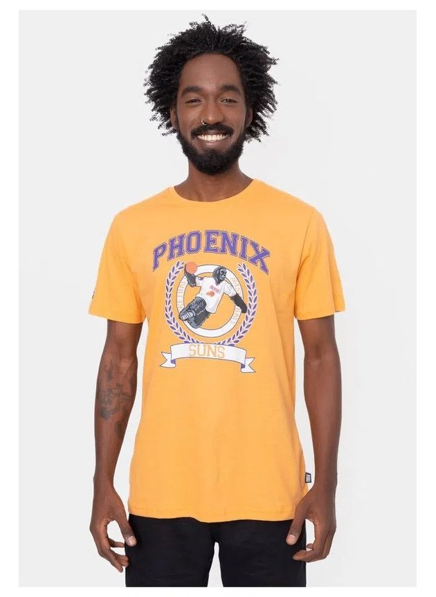 camiseta nba phoenix suns mascote blazon amarelo hyped 91 5