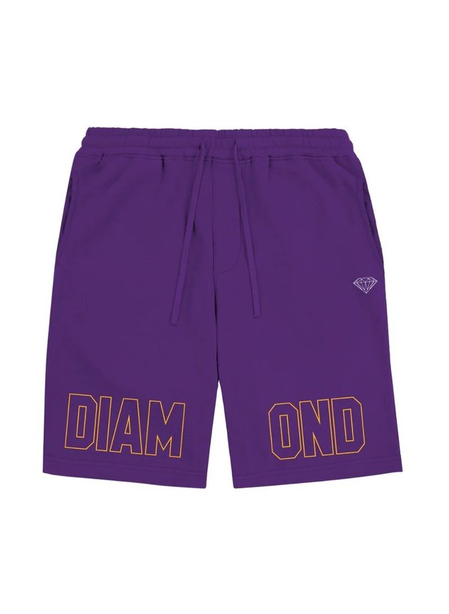 bermuda de moletom diamond supply outline masculina roxo amarelo hyped 91