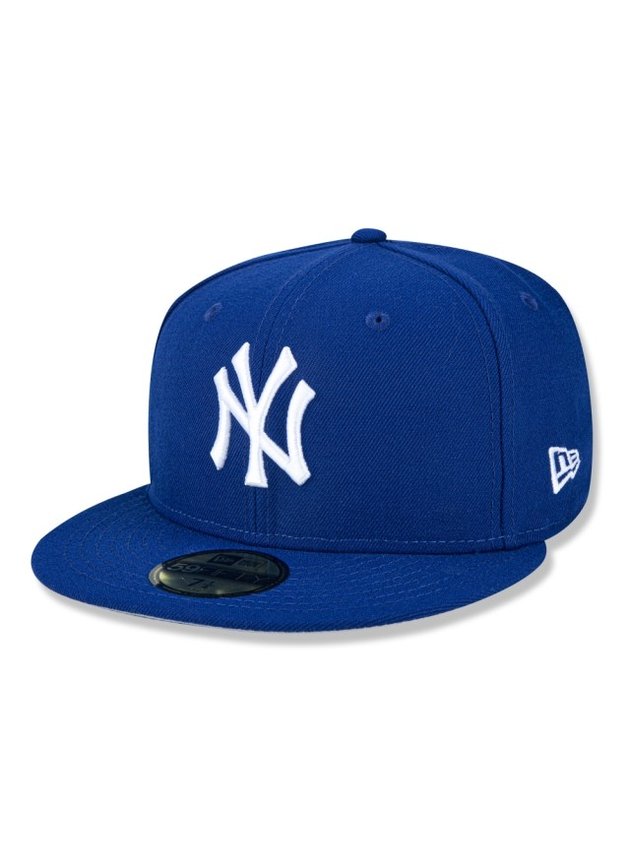 bone new era mlb new york yankees 59fifty aba reta fechado azul branco hyped 91