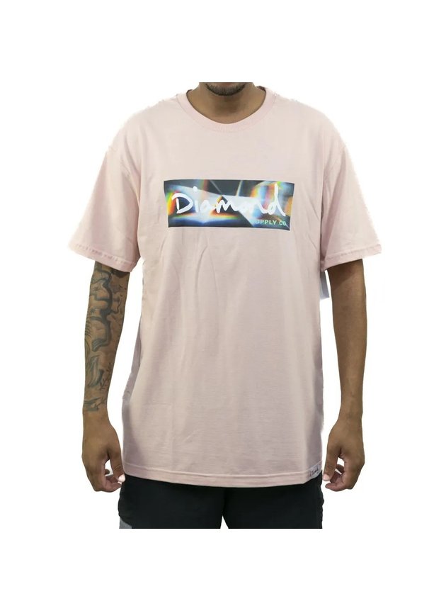 camiseta diamond supply brilliance box tee rosa hyped 91