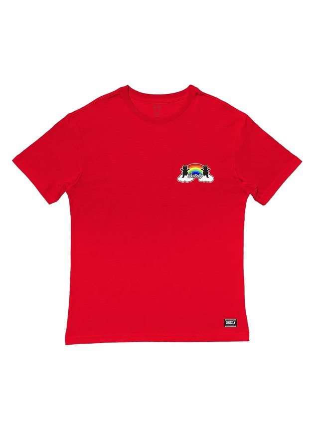 camiseta grizzly griptape over the rainbow tee vermelho hyped 91