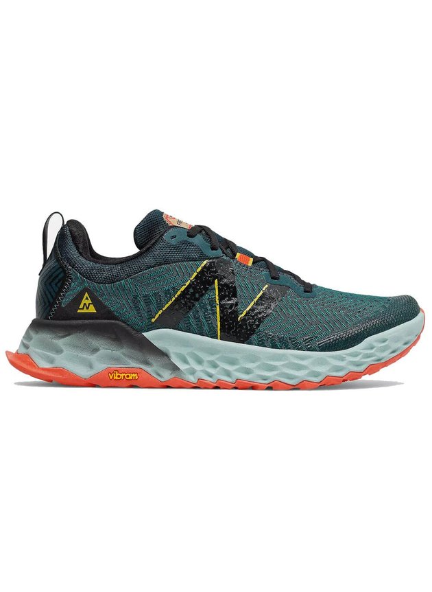 tenis new balance de corrida trail hierro v6 verde laranja hyped 91