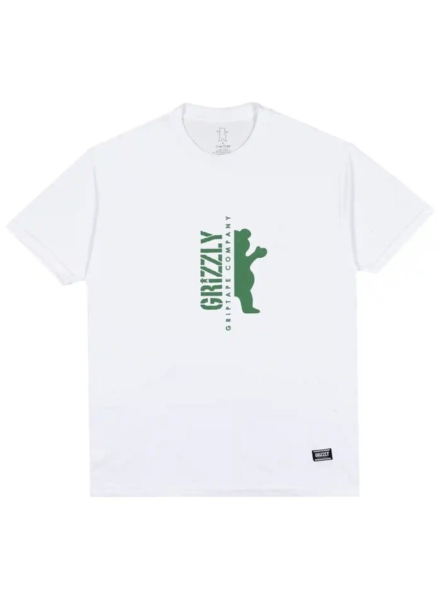 camiseta grizzly griptape down the middle masculina branco verde hyped 91