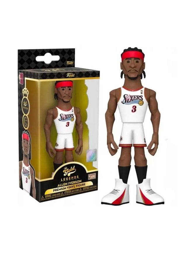 funko gold nba allen iverson philadelphia 76ers branco hyped 91