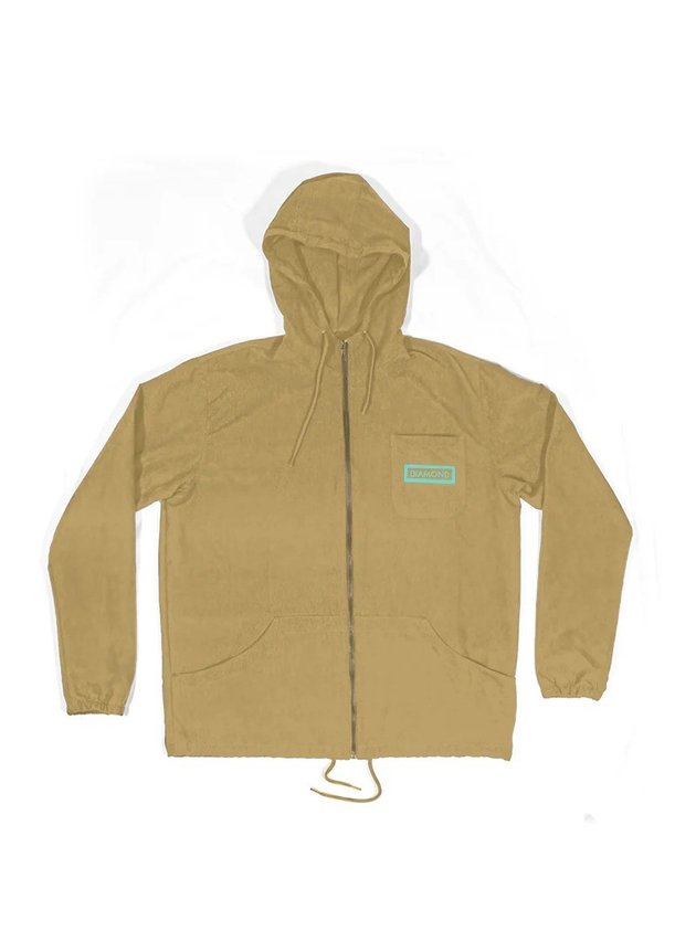 jaqueta diamond supply simplicity zip up masculino bege hyped 91