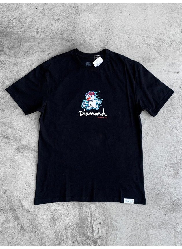 camiseta diamond supply snow man tee masculino preto hyped 91