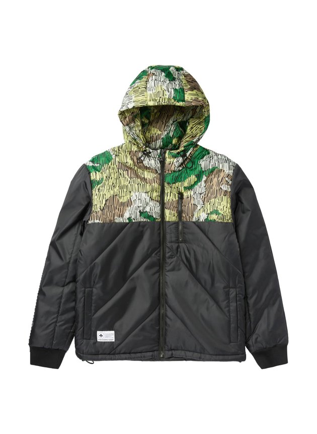 jaqueta lrg puffer natural scratch com capuz preto hyped 91