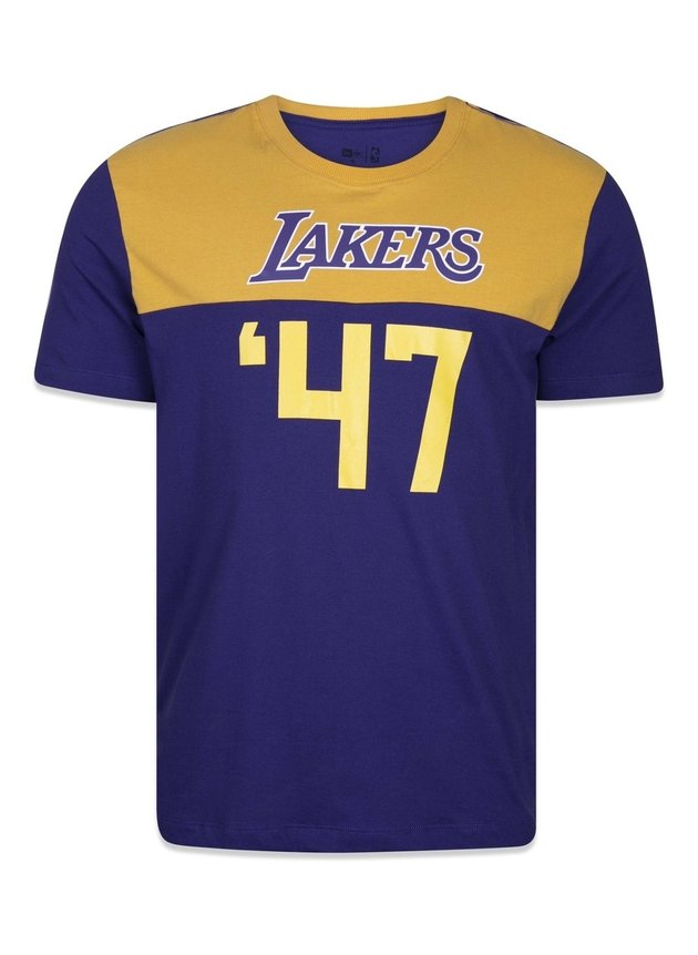 camiseta regular nba los angeles lakers core manga curta hyped 91