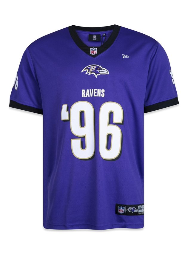 camisa jersey new era nfl baltimore ravens core roxo hyped 91