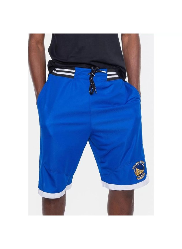bermuda de basquete nba golden state warriors gallon azul hyped 91