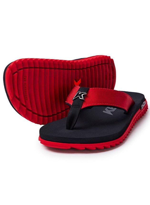sandalia chinelo kivah dlk unissex preto vermelho hyped 91