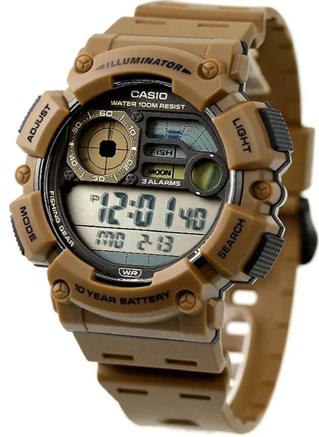 relogio casio standard ws 1500h masculino marrom hyped 91